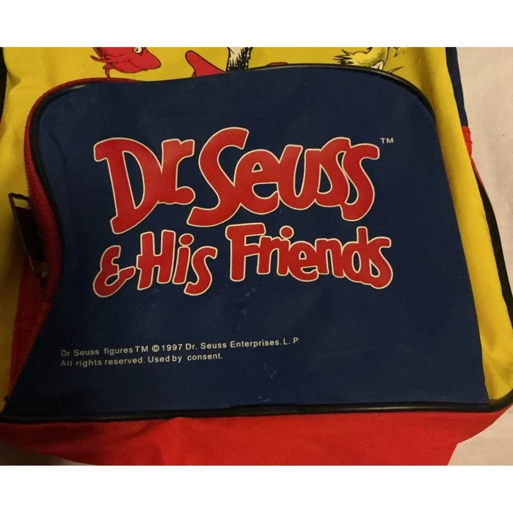 Dr Seuss Backpack Vintage 1997 And His Friends-Mini Zippered Book Bag